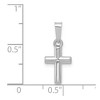 Black Bow Jewelry 14k White Gold Tiny 3D Hollow Cross Pendant, 8 x 19mm - 4 of 4