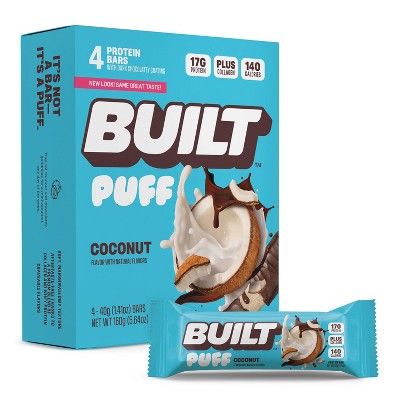 Built Bar Coconut Puff Snack Bars - 5.64oz/4ct