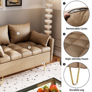 44.5 Inch Small Modern Loveseat Sofa Couch with Storage Under Seat Cushion - 1 of 4
