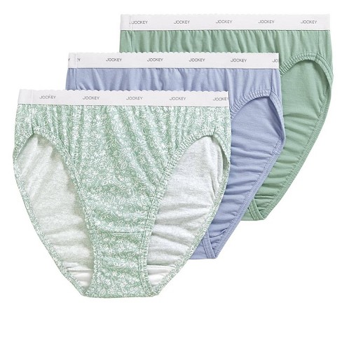 New Jockey Women's size 8 Underwear Elance Cotton French Cut 3 Pack Peach  Blue 