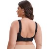INSPIRE CHIC Women's Mesh Plunge Wirefree Full Coverage Wide Straps Seamless Lightweight Soft Breathable Bras - 2 of 4