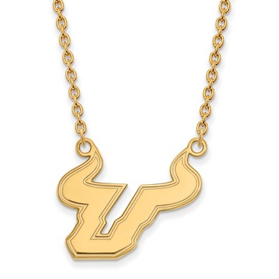 Black Bow Jewelry 14k Yellow Gold South Florida Bulls NCAA Necklace 18 Inch