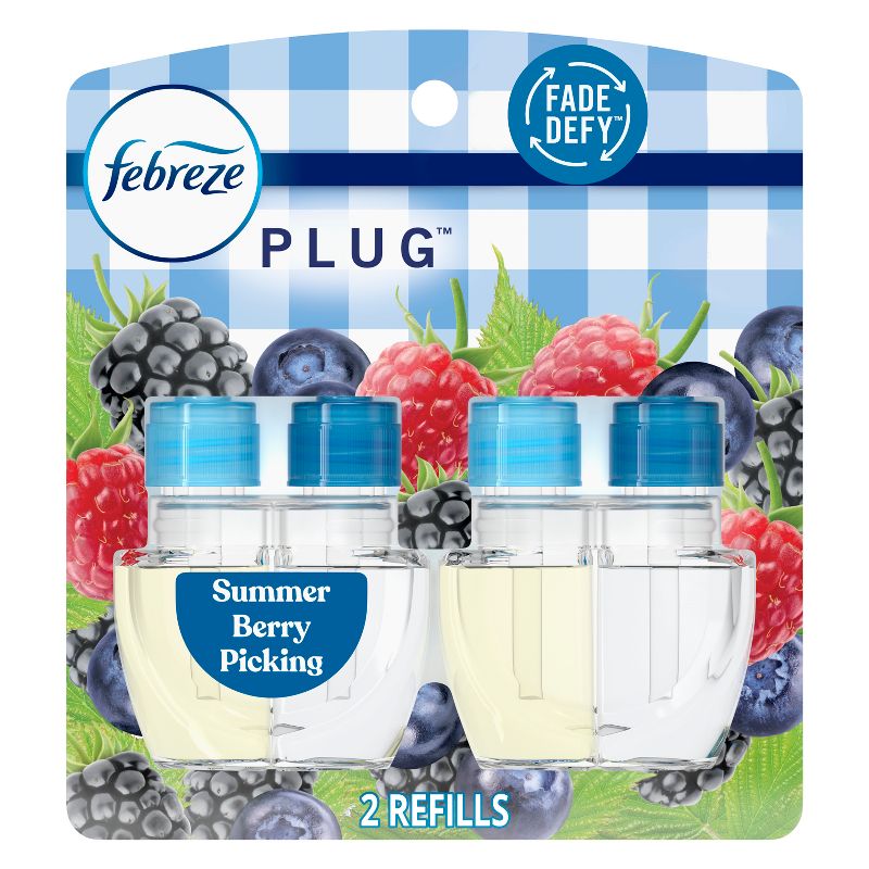 Febreze Plug Dual Refill Air Freshener Summer Berry Picking - 2ct, 1 of 14