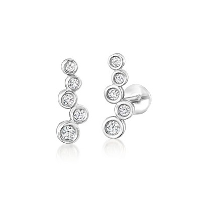 Pure Collection by Ross-Simons 0.15 ct. t.w. Bezel-Set Diamond Flat-Back Ear Climbers in Sterling Silver