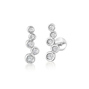 Pure Collection by Ross-Simons 0.15 ct. t.w. Bezel-Set Diamond Flat-Back Ear Climbers in Sterling Silver - 1 of 4