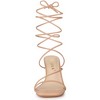 Allegra K Women's Open Square Toe Lace Up Strappy Block High Heel Sandals - 3 of 4