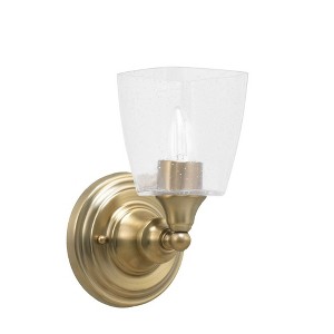 Toltec Lighting Any 1 - Light Sconce in  New Aged Brass with 4.5" Square Clear Bubble Shade - 1 of 1
