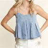 Women's Kenet Front Pleated Denim Tank Top - Madelyn - 3 of 3