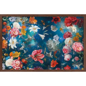 Trends International Reinders: Flowers - Universal Flowers Framed Wall Poster Prints Mahogany Framed Version 14.725" x 22.375" - 1 of 4