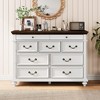 Farmhouse 9 Drawers Dresser for Bedroom, 47" Wide Wood Rustic Chest of 9 Drawers with Metal Handles, Vintage Design - 3 of 4