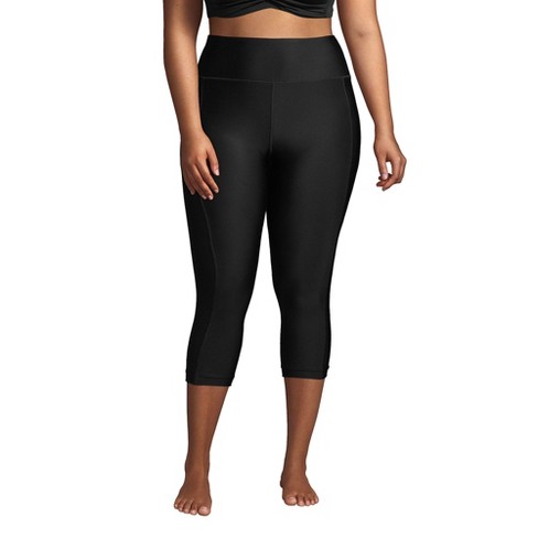 Lands' End Women's Plus Size Chlorine Resistant High Waisted Modest Swim  Leggings With Upf 50 - 2x - Black : Target