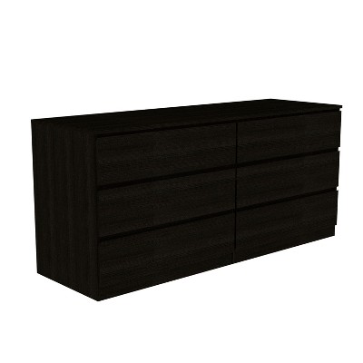 NicBex 6 Drawer Double Dresser for Bedroom,Modern Style Drawers with Free Pulls,Dressers for Kids Room,Living Room,Entry and Hallway,Black