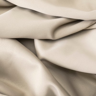 Putty Blackout Pleated Polyester Window Panel with Rod Pocket