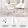 Bekrvio Boucle Dining Chairs with Barrel Back - Mid Century Modern Accent Arm Chairs with Chrome U-Shaped Base -Kitchen/Living Room - 4 of 4