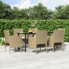 vidaXL 7 Piece Patio Dining Set with Cushions Beige and Black - 63" Table Length 6 Items - 2 of 4