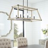 Quorum Lighting Alpine 6-Light Entry Pendant, Noir/Driftwood, 16W x 14.5H x 36L - 2 of 3