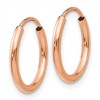 Black Bow Jewelry 1.5mm x 13mm 14k Rose Gold Polished Endless Tube Hoop Earrings - 2 of 4