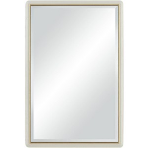 Noble Park Rodgers Rectangular Vanity Wall Mirror Modern Beveled Glass Matte Beige Gold Frame 28" Wide for Bathroom Bedroom Home - 1 of 4