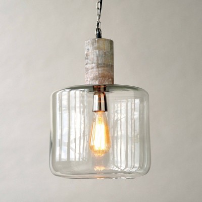 Country new Glass drum hanging pendant light plug in light 