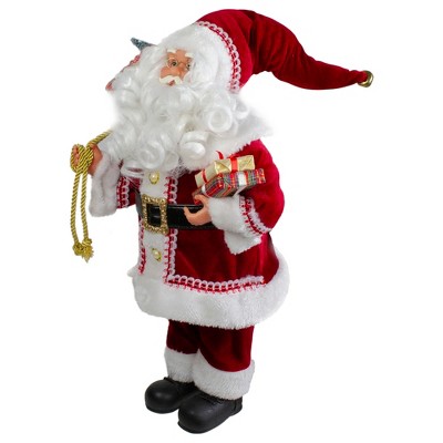 12" Red and White Santa Claus Figurine with Gifts