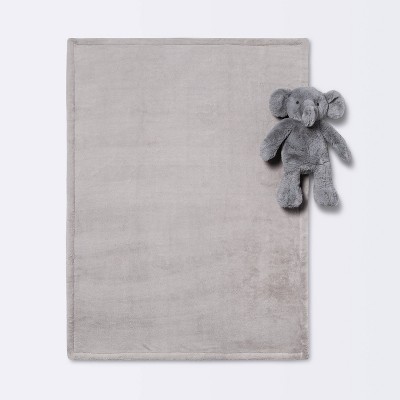 Plush Blanket with Soft Toy - Cloud Island&#8482; Gray Elephant