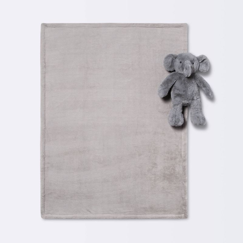 Plush Blanket with Soft Toy - Cloud Island&#8482; Gray Elephant, 4 of 8