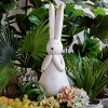 TopComfy Decorative Objects Textured White Magnesium Bunny Rabbit with Delicate Gold Details Clean Modern Aesthetic for Garden, White, 21.1"*11"*29.1" - 2 of 4