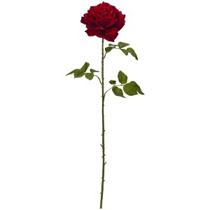 Nearly Natural 33-in Elegant Red Giant Rose Artificial Flower (Set of 4) - 1 of 3