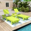 WestinTrends Ashore 2pcs Modern Poly Reclining Chaise Lounge With Wheels plus 1pc side table - 2 of 4