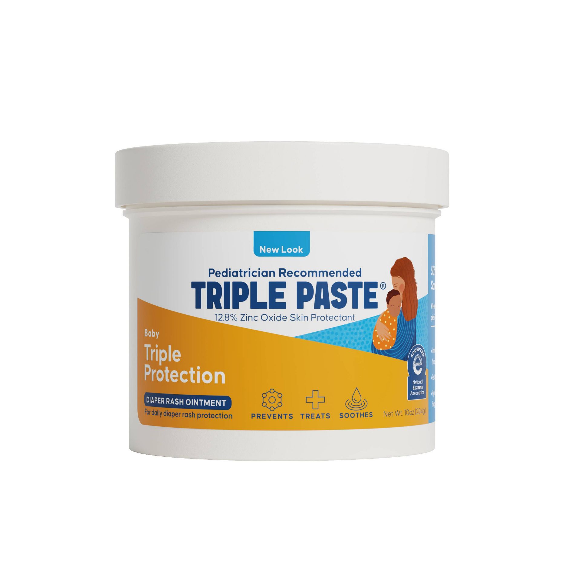 Triple Paste Diaper Rash Cream, Hypoallergenic Medicated Ointment for Babies, Overnight and Daily Protection