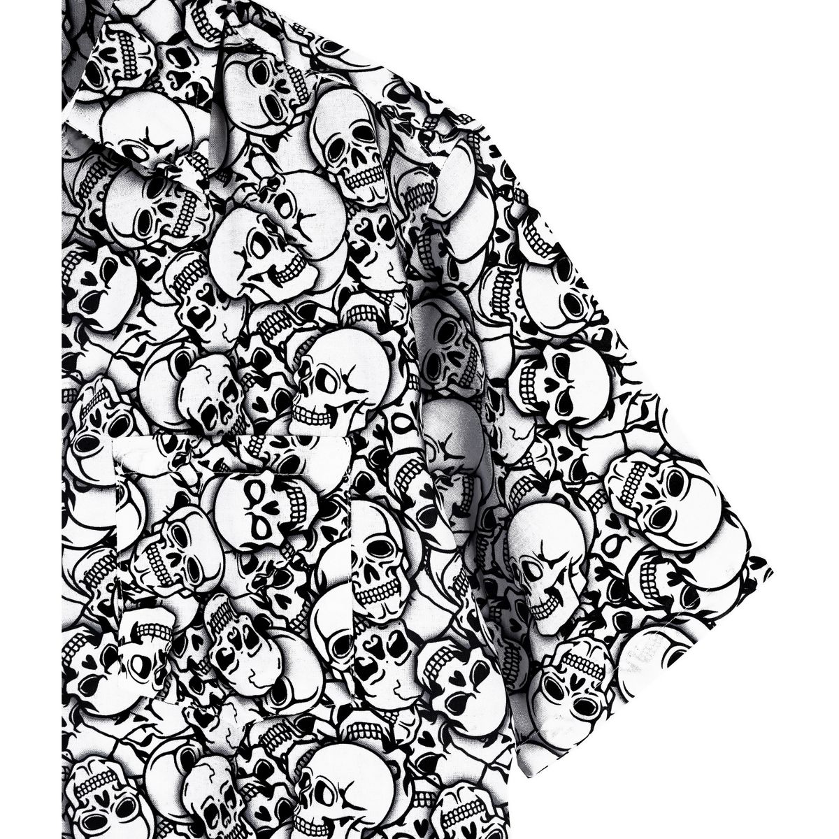 LA LEELA Men's Halloween Costumes Hawaiian Shirts Short Sleeve Button Down Shirt Mens Beach Casual Tropical Shirts for Men XXL Black Allover Skulls - thumbnail 4