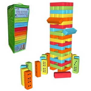 Waloo Sports Jumbo Reversible Tumbling Tower & Dominoes - 50pc Set - 1 of 4