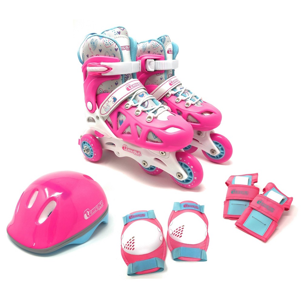 Photos - Roller Skates Chicago Skates Training Kids' Roller Skate Combo Set - Pink/White (M)