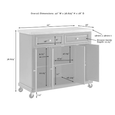Emerald Green Birch Wood Kitchen Island Cart with Storage