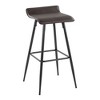 30" Contemporary Bar Stool with Faux Leather Upholstered Seat and Metal Base for Kitchen, Dining, and Home Bar, Set of 2 - 2 of 4