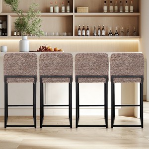 Captiva Designs 24 inch Height Bar Stool with Padded Seat and Back & Sturdy Steel Frame & Footrest - 1 of 4