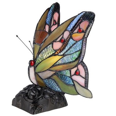 Chloe Lighting Jacy 6 Tiffany-style 1 Light Butterfly Accent Table Lamp 10 Inch Tall