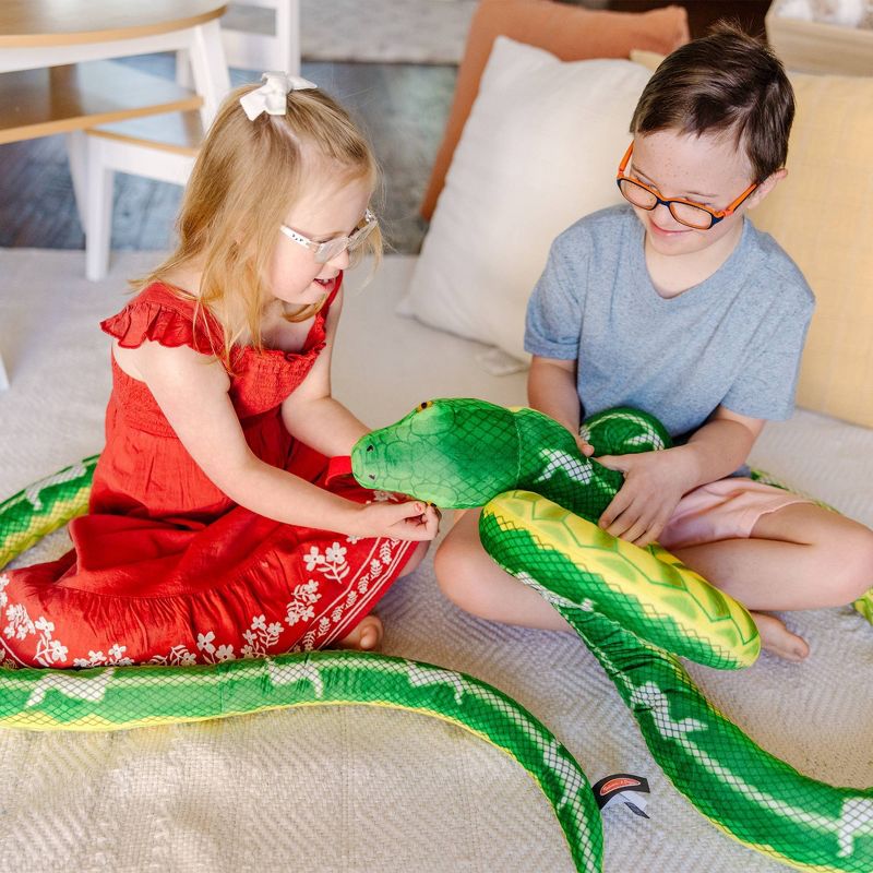 Melissa &#38; Doug Giant Boa Constrictor - Lifelike Stuffed Animal Snake, 14&#39; long, 6 of 11
