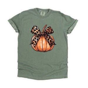 Simply Sage Market Women's Coquette Fall Pumpkin Short Sleeve Garment Dyed Tee - 1 of 4