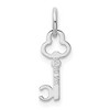 Black Bow Jewelry 14k White Gold, Hannah Collection, Mini Initial C Shamrock Key Charm - 3 of 4