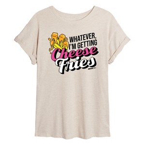 Women's - Mean Girls - Cheese Fries Oversized Graphic T-Shirt - 1 of 4