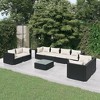vidaXL Garden Lounge Set Black, Cream - 2 of 4