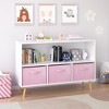 White/pink kids' bookcase with collapsible fabric drawers - perfect for storing toys & displaying books in bedrooms and nurseries. - 2 of 4