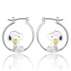 Peanuts Snoopy Hugging Woodstock Enamel Hoop Earrings - Cute Cartoon Character Jewelry - 2 of 4