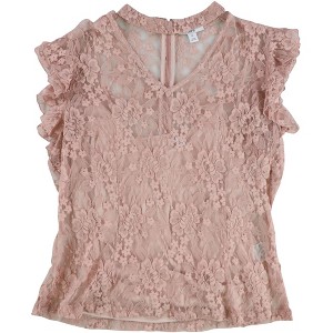 bar III Womens Lace Floral Pullover Blouse - 1 of 2