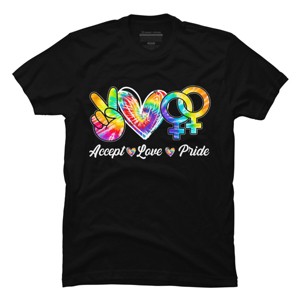 Adult Design By Humans Accept Love LGBTQIA+ Pride Tie Dye Rainbow By HARGOOT-Shirt - 1 of 2