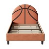 Kumasinova Rainbow/Basketball Twin Bed Frame with Headboard,Daybed Upholstered Princess Platform Bed(with Safety Rails),Twin Bed Frames for Boys&Girls - 3 of 4