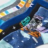 Boys' 7pk Ankle Space Socks - Cat & Jack™ Heather Blue - 3 of 3