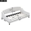 PAGED Twin Size Upholstered Daybed Modern Tufted Button Bed Wooden Bed Frame for Bedroom and Living Room Room - 4 of 4