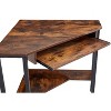 Small Corner Desk Triangle Computer Desk With Keyboard Drawers Study Table Furniture Workstation For Small Space-The Pop Home - 3 of 4